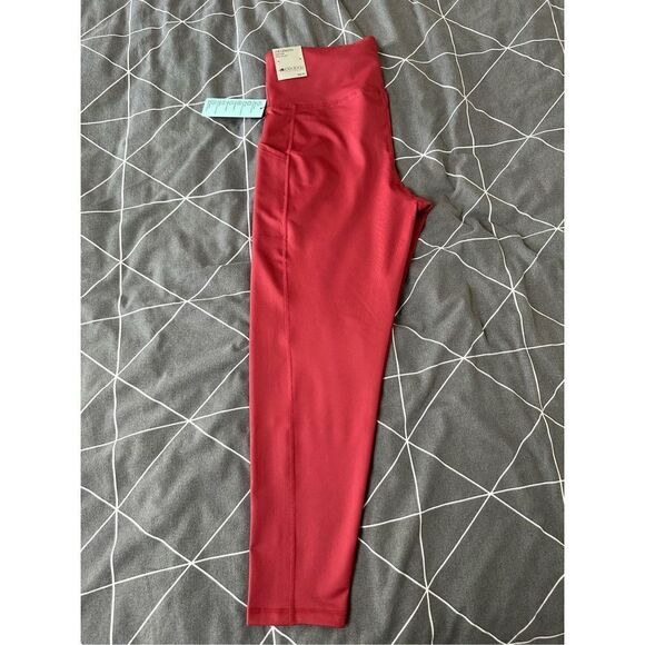 Ideology Red High-Waited Side-Pocket 7/8 Length Leggings Size Large - Picture 4 of 8